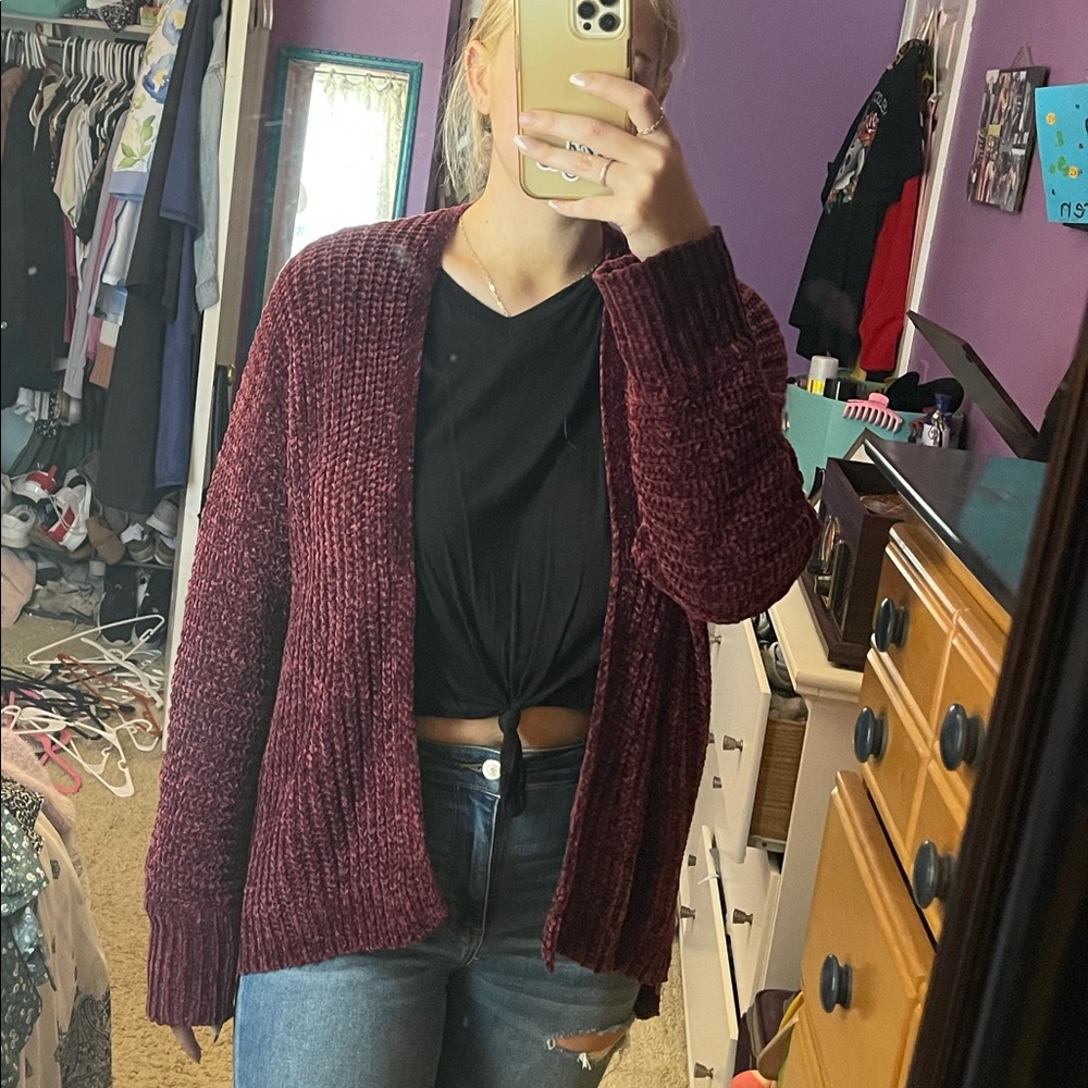 Burgundy Cardigan